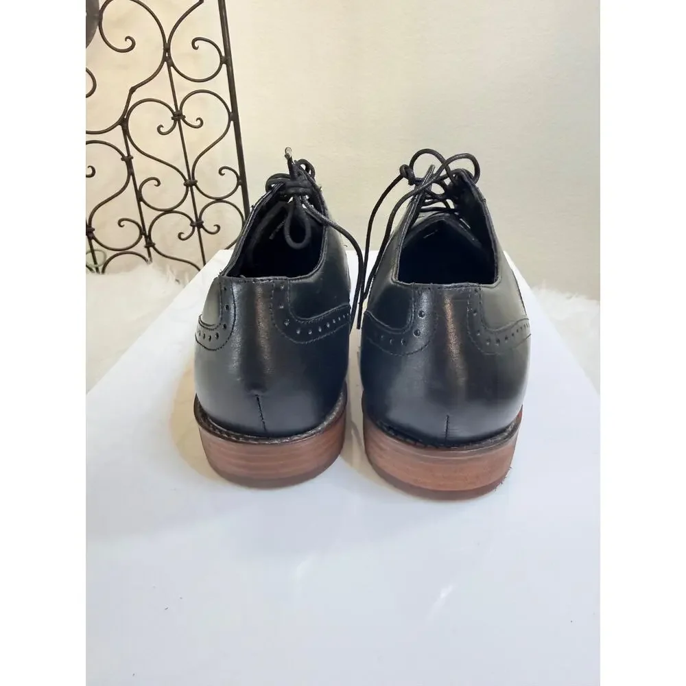 Nunn Bush Wingtip Black Mens Wing Oxford Shoes Excellent Condition - 10.5W